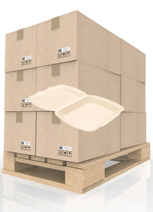 Menübox ungeteilt IP4 2061X beige 24,5x21x7,2cm | 3.200 Stück Palette