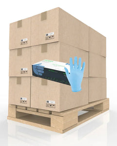 Blauer Nitrilhandschuh Karton-Palettenangebot, 910 Boxen à 100 Stück, Hygieneprodukt
