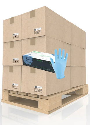 Blauer Nitrilhandschuh Karton-Palettenangebot, 910 Boxen à 100 Stück, Hygieneprodukt