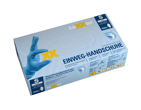 teXXor® Nitril-Einweg-Handschuhe OHNE BESCHLEUNIGER hellblau | 100 Stück