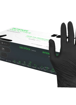 Schwarze Nitrilhandschuhe Ulith Intense Smoother, Box mit 100 Stück, Einweghandschuh
