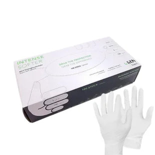 Weiße Nitrilhandschuhe, puderfrei, medizinisch, 100 Stück in Box, Einmalhandschuhe