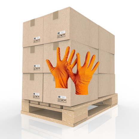 Grip Nitrilhandschuhe 540 Boxen a 50 Stück Orange | Ulith Pro Edge Grip Typ 85 AQL 1.5