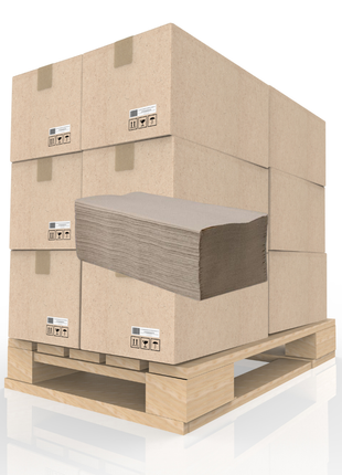 Papierhandtücher ZZ-Falz 1-lagig ECO naturweiß 25x21cm | 32 Kartons a 5000 Stück