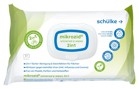 mikrozid universal p wipes 2in1 57 Tücher | Schülke Desinfektionstücher