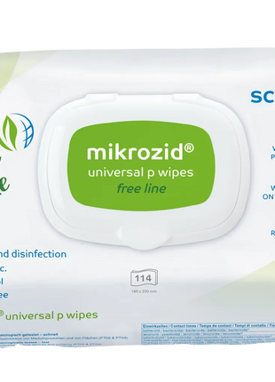 mikrozid universal p wipes free line, plastikfreie Desinfektionstücher, umweltfreundlich, 114 Stück