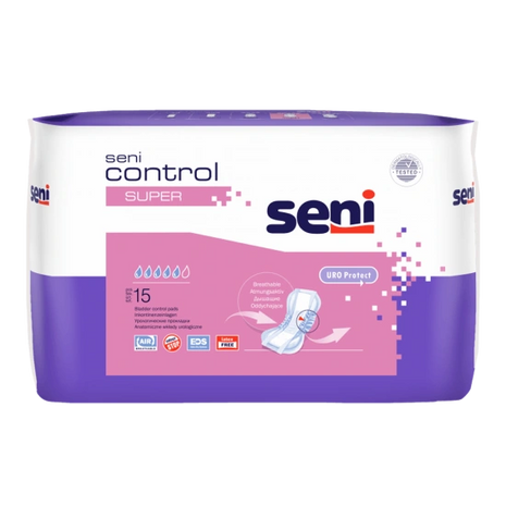 Seni Control Super Inkontinenzbinden mit URO Protect, 15 Stück, für professionelle Pflege und Homecare