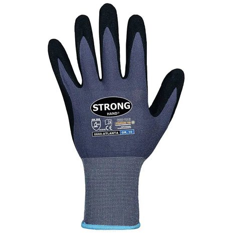 Stronghand ATLANTA Touchscreen-Handschuhe Nitrilschaum/PU Grau/Schwarz - OEKO-TEX EN 388 Stronghand