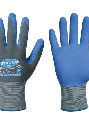Blaue Arbeitshandschuhe, nahtlos, beschichtet, mit flexiblem Schutz für Industrie und Hygiene