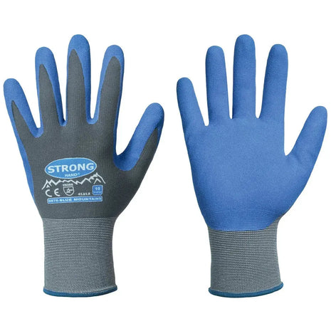 Stronghand BLUE MOUNTAINS Nitrilschaum-Handschuhe Grau/Blau - Stretch ergonomisch EN 388 Stronghand