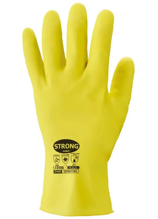 Gelber Latexhandschuh mit Struktur, Arbeitsschutzhandschuh für Hygiene und Reinigung