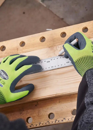 Stronghand FLEXTER Latexhandschuhe Neongelb/Grau Stronghand