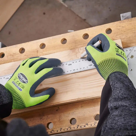 Stronghand FLEXTER Latexhandschuhe Neongelb/Grau Stronghand