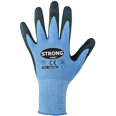 Stronghand HANTING Nitrilschaum-Handschuhe Noppen Blau/Schwarz Stronghand