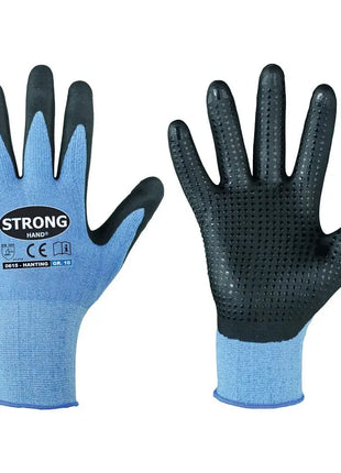 Stronghand HANTING Nitrilschaum-Handschuhe Noppen Blau/Schwarz Stronghand