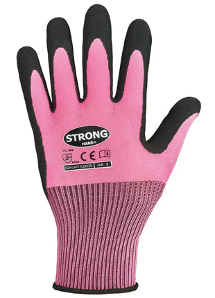 Stronghand LADY FLEXTER Latexhandschuhe Pink/Schwarz - Flexibel & ergonomisch EN 388 Stronghand