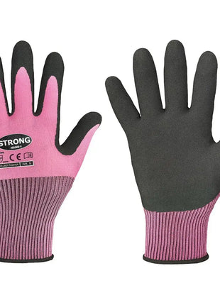 Stronghand LADY FLEXTER Latexhandschuhe Pink/Schwarz - Flexibel & ergonomisch EN 388 Stronghand