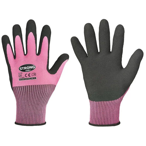Stronghand LADY FLEXTER Latexhandschuhe Pink/Schwarz - Flexibel & ergonomisch EN 388 Stronghand