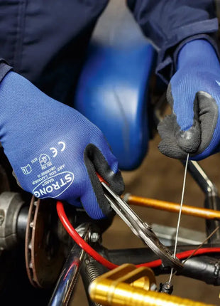 Stronghand LAFOGRIP Latexschaum-Handschuhe Blau/Schwarz Stronghand