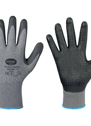 Stronghand LANZHOU Nitrilschaum-Handschuhe Nitrilnoppen Grau/Schwarz Stronghand