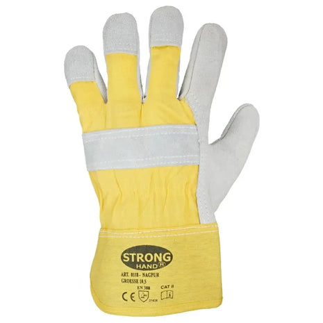 Stronghand NAGPUR Rindspaltleder-Handschuhe Gefüttert Natur - Kernspaltleder Größe 10,5 Stronghand