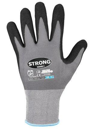 Stronghand NIFOA FLEX Nitrilschaum-Handschuhe Grau/Schwarz Stronghand