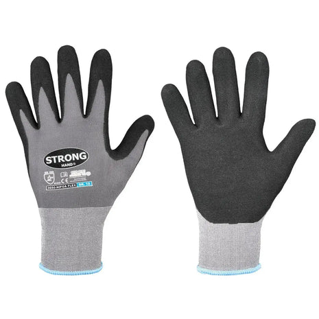 Stronghand NIFOA FLEX Nitrilschaum-Handschuhe Grau/Schwarz Stronghand