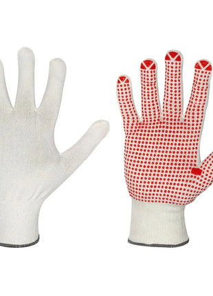 Stronghand NINGBO Handschuhe Vinyl-Noppen Weiß/Rot - Polyamid/Baumwolle rutschfest EN 388 Stronghand