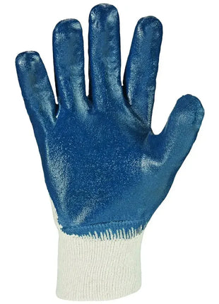 Blauer Nitril-Arbeitshandschuh mit weißem Bündchen, Schutz für professionelle Hygiene