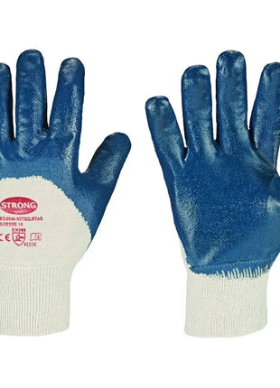 Blaue Nitrilhandschuhe für Arbeitsschutz und Hygiene, Textilrücken, Größe 10, EN388 zertifiziert