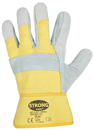 Stronghand ORISA Rindspaltleder-Handschuhe Gefüttert Natur - Innenhand-Verstärkung Größe 10,5 Stronghand