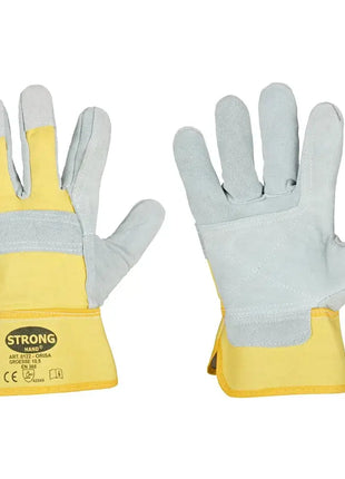 Stronghand ORISA Rindspaltleder-Handschuhe Gefüttert Natur - Innenhand-Verstärkung Größe 10,5 Stronghand