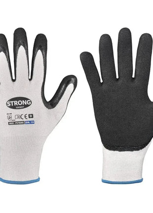 Arbeitshandschuhe schwarz-weiß, nahtlos, mit schwarzer Beschichtung, Schutz für Handarbeit