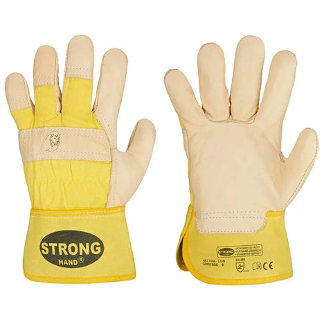 Stronghand LION Rindvollleder-Handschuhe Gefüttert Bisquit-Beige Stronghand