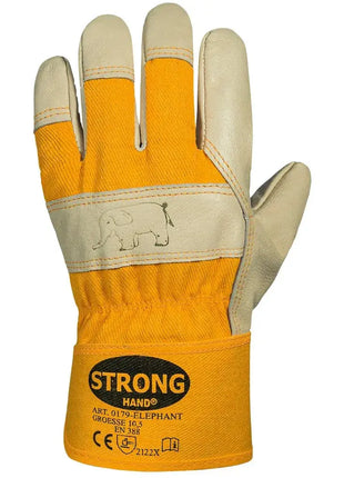 Stronghand ELEPHANT Schweinsvollleder-Handschuhe Gefüttert Bisquit-Beige - Größe 10,5 Stronghand