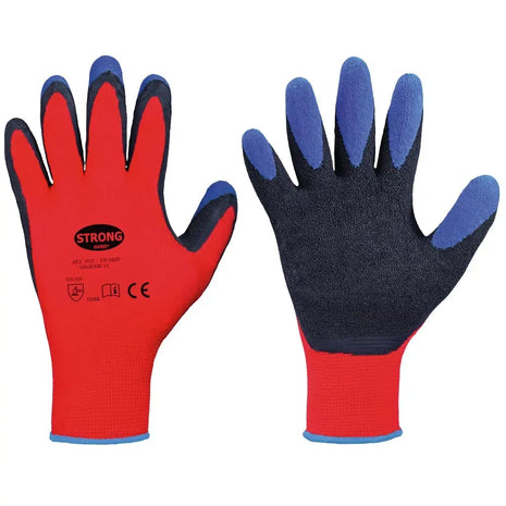 Stronghand TIP GRIP Handschuhe Rot - Doppelt beschichtete Fingerspitzen EN 388 Stronghand