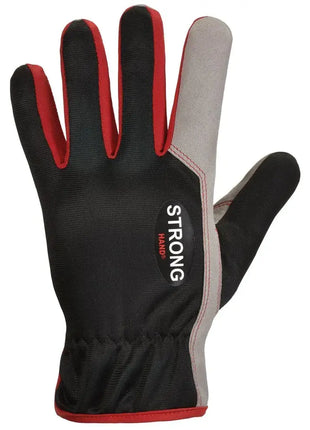 Stronghand VIGAN Vegane Handschuhe Synthetisches Leder Schwarz/Rot/Grau Stronghand