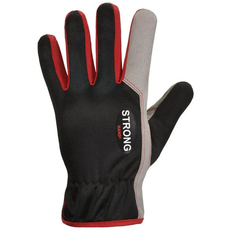 Stronghand VIGAN Vegane Handschuhe Synthetisches Leder Schwarz/Rot/Grau Stronghand