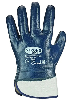 Blauer Nitril-Arbeitshandschuh Stronghand Vollstar, Größe 10, für Arbeitsschutz