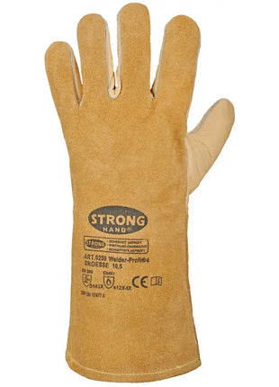 Stronghand WELDER-PROFI4 Schweißerhandschuhe Rindleder 35cm - Vollleder/Spaltleder Größe 10,5 Stronghand
