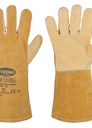 Stronghand WELDER-PROFI4 Schweißerhandschuhe Rindleder 35cm - Vollleder/Spaltleder Größe 10,5 Stronghand