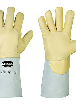 Arbeitshandschuhe aus Leder mit langer Stulpe, Schutzhandschuhe für Schweißer