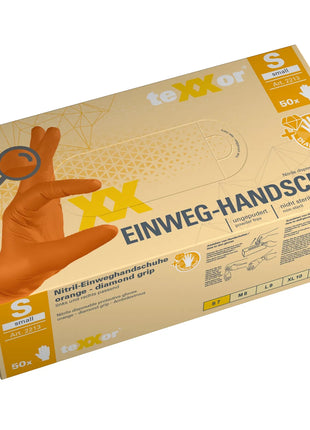 Nitrilhandschuhe DIAMOND GRIP ORANGE | teXXor
