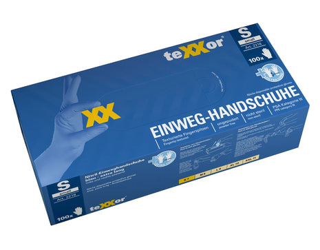 teXXor® Nitril-Einweg-Handschuhe EXTRA LONG blau | 100 Stück