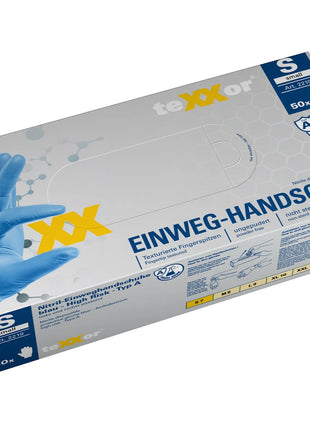teXXor® Nitril-Einweg-Handschuhe HIGH RISK blau | 50 Stück