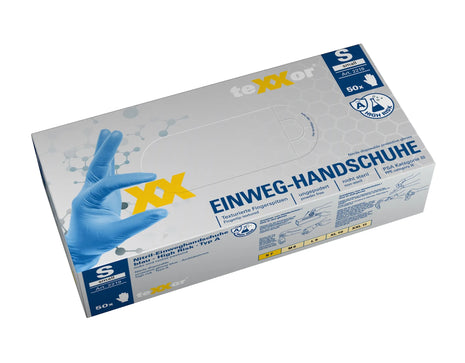 teXXor® Nitril-Einweg-Handschuhe HIGH RISK blau | 50 Stück