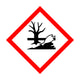 Gefahrstoff Symbol Umweltgefährlich, GHS-Kennzeichnung mit Baum und Fisch, rot umrandetes Quadrat