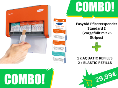 Senipax Combo! Deal - EasyAid Pflasterspender Standard II Refill Aquatic von Actiomedic Gramm Medical. Die perfekte Kombination für eine einfache und effektive Pflasteranwendung