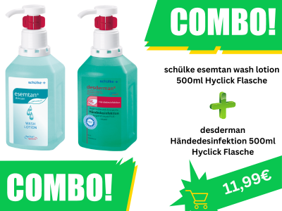 Senipax Combo Deal - Schülke Esemtan HyClick 500ml Desderman. Eine umfassende Kombination für eine effektive Hautpflege und Desinfektion