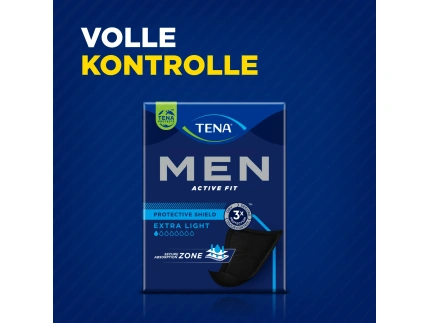 Produktbild TENA Men Active Fit Inkontinenzeinlagen - Ein diskretes und komfortables Produkt für aktive Männer, das zuverlässigen Schutz bei Inkontinenz bietet